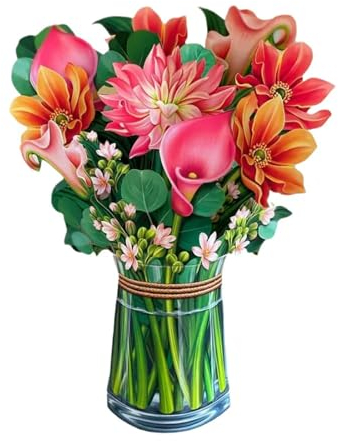 3D Pop Up Blume Grußkarte zum Muttertag Papier Up Blumenstrauß Grußkarte Kreative Postkarte Geschenke für Geburtstag Ostern