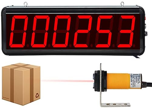 STMKB 6-stelliger Digitaler Zähler, Produktionslinienzähler Mit Infrarot-Durchgangssonde, Zählung Bis 999999, Sensorabstand 10–70 cm, Abschaltspeicherfunktion, Geeignet Für Fabriken Und Werkstätten