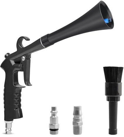 Galaledxy Kit de nettoyage de voiture pour intérieur de voiture, pistolet de nettoyage de voiture, kit de nettoyage à haute pression, nettoyage à sec de voiture, noir