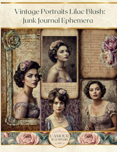 Vintage Portraits Lilac Blush: Junk Journal Ephemera: Decoupage, Mixed Media Art, Crafting, Card Making, Collage