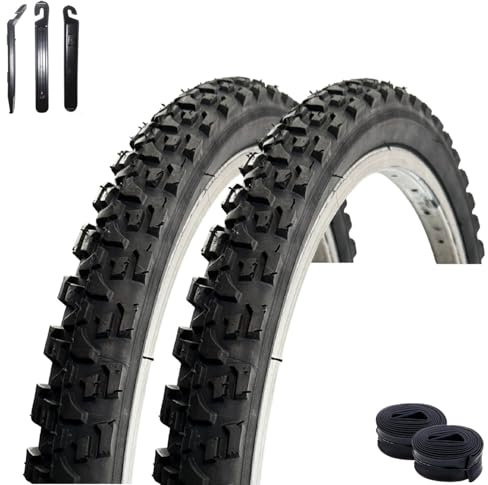 2 x VEE Rubber V114 24 Fahrradreifen Schwarz 47-507 (24 x 1.75) + 2 x passende Schläuche DV inkl. Reifenheber
