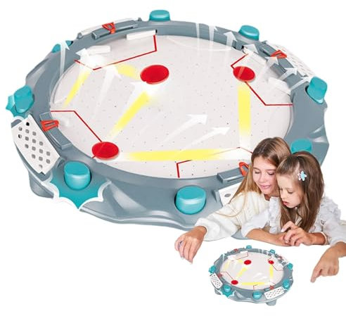 Juego de hockey sobre aire portátil, juego de hockey sobre mesa de mesa,Mesa de hockey sobre hielo con ventilador - Pequeños discos de hockey de mesa portátiles con batería para dormitorio, sala de