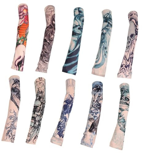 Parliky 10stücke Uv-Schutz Tattoos Arm Sleeves Mit Kühlendem Elastischem Material Atmungsaktiv Und Dehnbar Für Männer Und Frauen Für Outdoor Sport Und Festivals