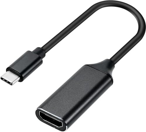FIOUSY Adaptateur Type-C vers HDMI, Adaptateur USB C vers HDMI, Compatible avec MacBook Pro/Air, iPad, Galaxy S8-S23, Autres Ordinateurs Portables USBC(Noir)
