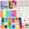 Glitzer Tattoo Set kinder, Glitzertattoos kinder Set, Temporäre Tattoo Kit, 24 Farben, 6 Gesicht Edelsteine, 1292 Strasssteine, 150 Schablonen, Geschenk Mädchen für Kindertag, Partys, Geburtstag