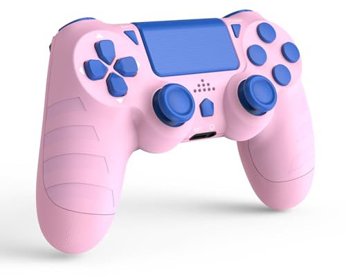 DYONDER Wireless PS4 Controller for PS4/Pro/Slim & PC – 1000mAh Battery, 6-Axis Motion Sensor, Audio Jack (PINK)