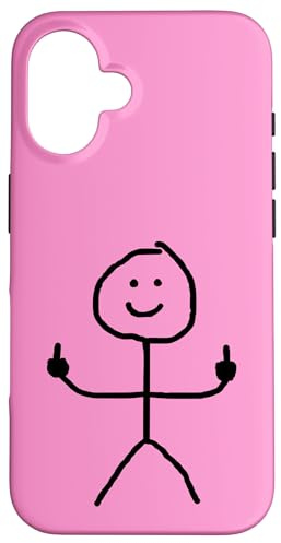 Lustiger Mann Stick Mittelfinger Lustig Hülle für iPhone 16