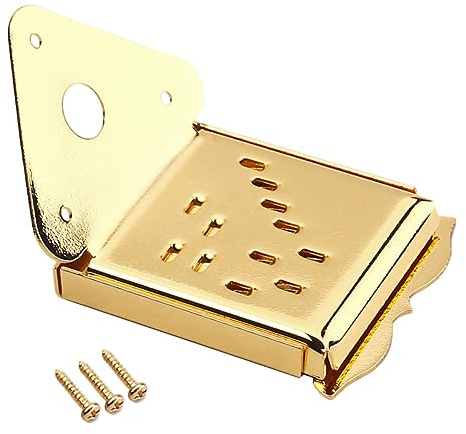 VICASKY Mandolinen als Zubehör für Mandolinenteile aus Metall in Gold mit Schrauben Saitenhalter für Schnelle Saitenwechsel und Einfache Montage