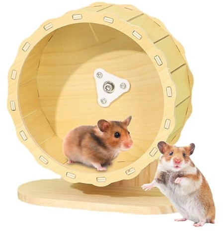 Hamster-Laufrad – geräuschloser Übungskreisel aus Holz, glattes, leises Haustierrad, breite Anwendung, langlebiges Kleintier-Trainingszubehör | Igel, Mäuse, Rennmäuse, Haustiere, Innenräume, Käfiglebe
