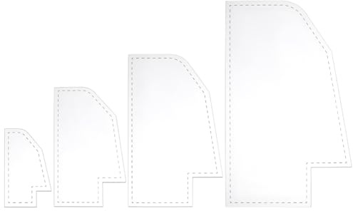 BENECREAT 4 Stück Schnittmuster Für Eine Handtasche Acryl Taschenvorlagen Transparente Acryl Bastelwerkzeuge In Verschiedenen Größen Für Die Herstellung von DIY Taschen 9/14/ 18/22.1cm