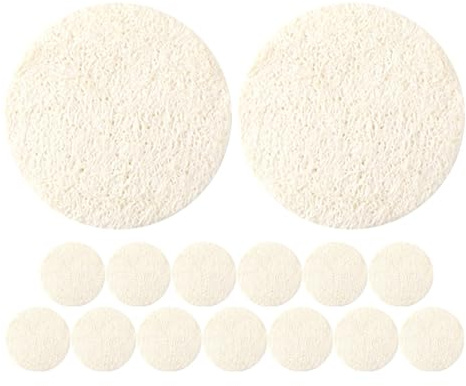 MAJORMENCH 15pcs Lingettes Exfoliantes Visage en Luffa Naturel, Coussinets Nettoyants Visage, Démaquillage et Nettoyage en Profondeur, Voyage