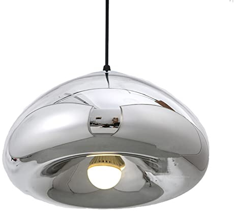 ZTTECH 300mm Gold Beschichtungsprozess Glas Pendelleuchte Hängelampe Höhenverstellbar Modernes Design für Küche Esszimmer Wohnzimmer Bar Restaurant (Chrom)