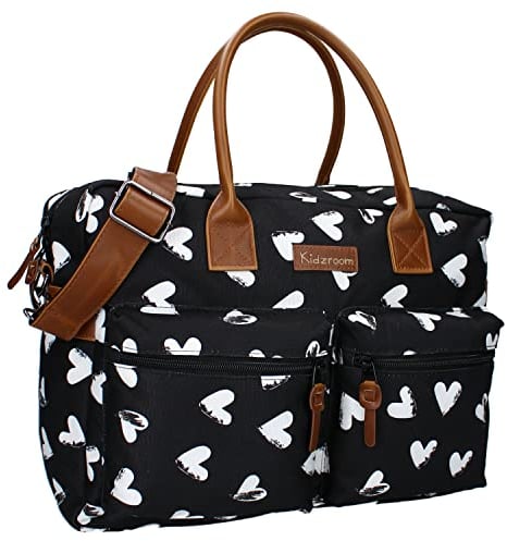 Kidzroom 030-8303-2 Wickeltasche Herzen, schwarz