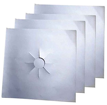 LUFA Kitchen Oven Gas Cooker Stove Range Cooktop Burner Clean Protection Cover Mat Pad Protector Liner accessory Silver&4pcs