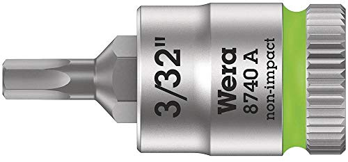 Wera 05003381001 8740 A Zyklop Bitnuss mit 1/4 Zoll-Antrieb, für Innensechskantschrauben, 3/32 Zoll