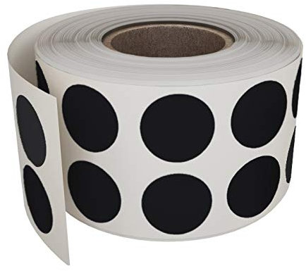 Royal Green Rouleaux D’Étiquettes Autocollantes Rondes Noir 1.3 cm (13mm) 1 Rouleau Paquet De 1080 Stickers