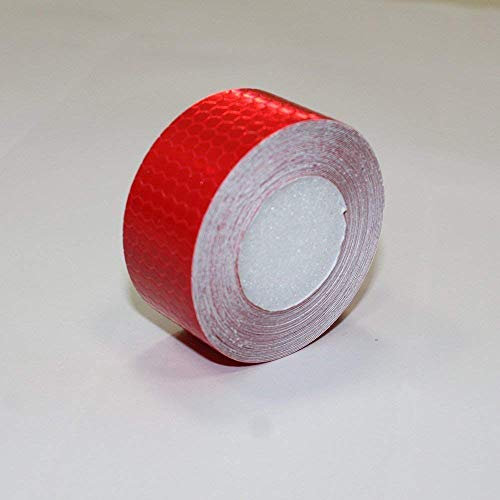Tuqiang® Cinta Reflectante Adhesiva para Coche Moto Bicicleta Ropa Mochila Alta Intensidad Pegatina Autoadhesivo Seguridad Advertencia Cinta 2 Piezas Rojo 3m x 2.5 cm