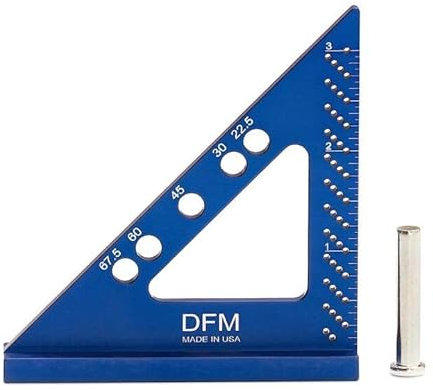 DFM Tool Works DFM Piccoli utensili da falegnameria con perno ad angolo obliquo fisso - Lavorazione del legno di precisione - Dimensioni 3,5 x 3,75 per fori da tasca da 1/16 di pollice, 5 fori da