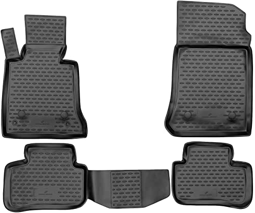 Walser XTR Gummi Fussmatten Auto für Mercedes-Benz GLK-Klasse (X204) 2008-2015, 100% passgenaue Auto Fußmatten, robuste Universal Fußmatte Auto, Gummimatten Auto, Auto Fussmatten Gummi