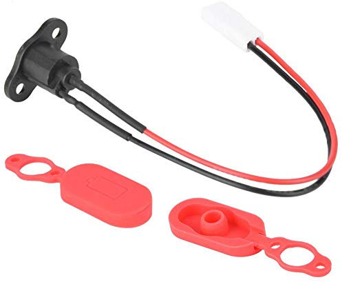 Scooter Charging Port, Silicone Sleeve Charging Port Battery Charger Connector Socket with Waterproof Cover for M365 Electric Scooter Accessory