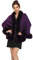 ZLYC Damen Winter Kunstpelz Poncho Cape Strick Schal Stola Warm Cardigan (Violett),Einheitsgröße