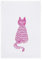 Geschirrtuch weiß, Katzenwäsche in Pink