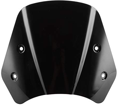 Aramox Windschutzscheiben Windabweiser Motorrad windschild Roller, Universal Motorrad Windschutzscheiben Windabweiser Bildschirm mit Montagehalterung für 5-7 Zoll(Schwarz)