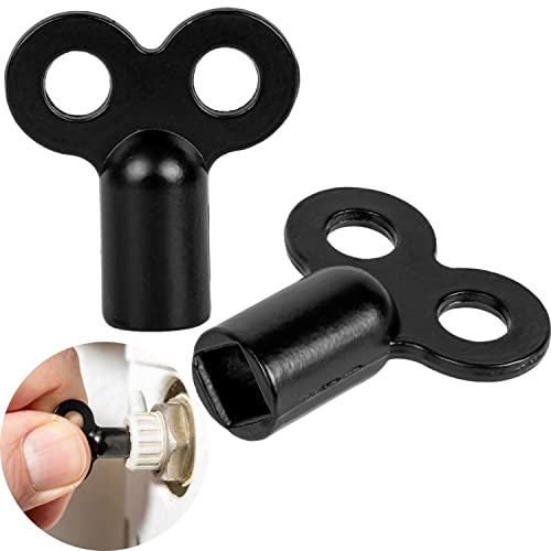 Llave de radiador, 2 pzas, Negro, con cuadrado de 5 mm de diámetro interior, para purgar cualquier radiador, universal para todos los radiadores, llave para purgar radiadores, Llave de purga radiador