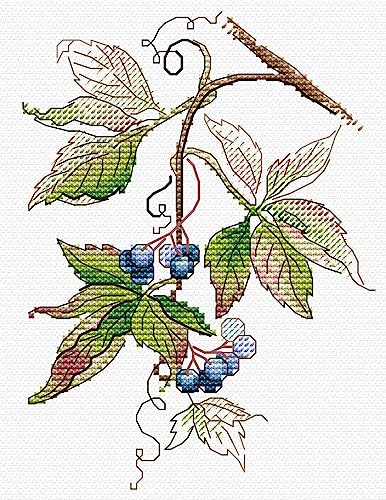 MP Studia Kreuzstich-Stickset für Erwachsene und Anfänger, Flora – Die Geburt des Herbstes, 16 x 12 cm, 14 Karat.