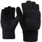 Rehomy Fingerlose Handschuhe für den Winter, Wolle, Wärmedämmung, wandelbare Fäustlinge, Überzug für Damen und Herren (Schwarz)