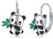 Panda Ohrringe Silber 925 Mädchen Panda Geschenke Pandabär Creolen Hypoallergene Tiere Panda Schmuck für Kinder Damen Frauen Tochter