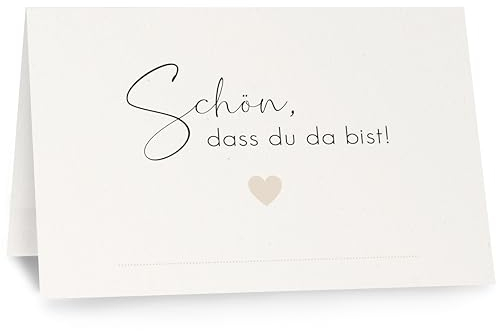 luftundliebe 50 Tischkarten Hochzeit, Namensschilder Hochzeit, Platzkarten Hochzeit, Tischkarten Geburtstag, Namenskarten Hochzeit – Heart