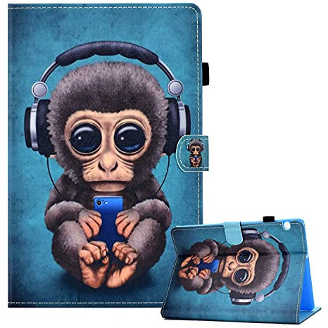 CXTcase Funda para Huawei MediaPad T5 10 10.1 2018 Folio TPU+PU Función de Soporte Ultra Slim Protectora Smart Cover Tableta Carcasa Huawei MediaPad T5 10.1 2018, Mono