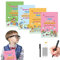 4PCS Deutsche Kalligraphie Große,Magisches Heft Wiederverwendbares Handschrift für Kinder, Schreiben Lernen Zahlen,Alphabet,Zeichnung,Buchstaben