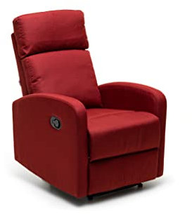 My_Living Mirella Poltrona, Legno di Abete e Multistrato, Imbottitura in Poliuretano espanso, Rivestimento in Tessuto, L, Rosso