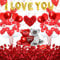 DUGEHO Love, set di 35 palloncini rossi, 1000 petali di rosa, decorazione romantica, decorazione per un'atmosfera romantica, proposta di matrimonio, San Valentino, decorazione per matrimonio