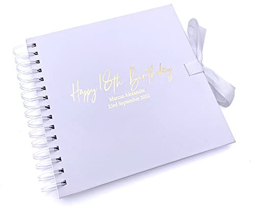 Personalised Any age Birthday Scrapbook, Guest Book or Photo Album Gift 16th, 18th, 21st, 30th, 40th, 50th, 60th, 70th, 80th