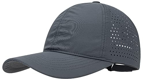 PivotWing Basecap Damen Herren Baseball Running Cap Laufmütze Schirmmütze Sonnenschutz Lauf Cap Cappy Männer Frauen Mesh Sport Hat for Running Golf Tennis Mützen Laufmützen, Dunkelgrau