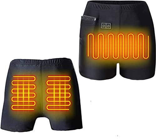 DACUN Warm Body Boxer Men's Heated Underwear Electric Panties with 3 Heating Levels for Indoor Outdoor (Color : Black, Size : S-Small)