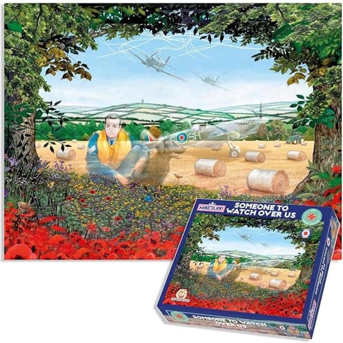 Someone To Watch Over Us - World War 2 Spitfire Pilot Mike Jupp 1000 Piece Jigsaw Puzzle | Made In Britain | Thick Puzzle Board