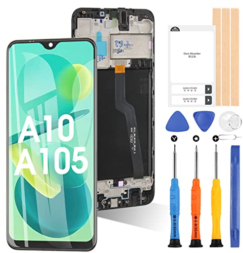 ARSSLY Écran de Rechange pour Samsung Galaxy A10 2019 A105 A105F Écran LCD Tactile Digitizer Glass Assembly (Noir avec Cadre)…