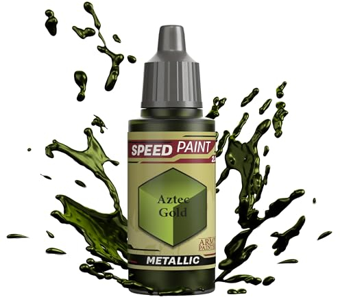The Army Painter Speedpaint Aztec Gold 2.0, Single Acrylic Paint 18ml One-coat Painting Soloution For Fantasy Tabletop Miniatures Like Warhammer 40k and Dungeons And Dragons Figures