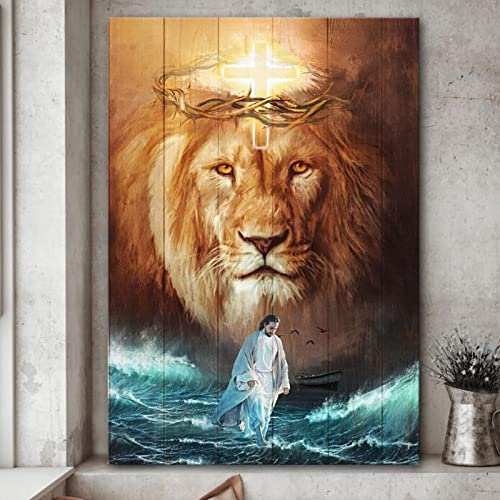 ZGmaxCL 5D Diamanten Gemälde Set Diamond Painting Bilder Puzzles Erwachsene Groß Löwe und Jesus Aesthetic Room Wanddekoration 110x60cm