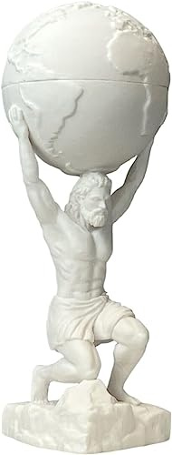 Atlas Titan Gott Statue Skulptur Figur gegossen Marmor