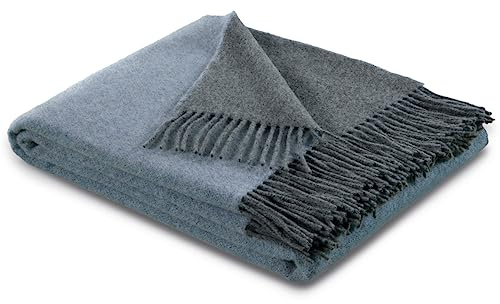 Traumschloss Naturhaar Wohndecke, Kuscheldecke, blau, 130x170cm, aus Wolle und Kaschmir
