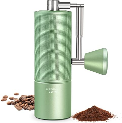 TIMEMORE Chestnut C3S PRO, Coffee Grinder Manual, Upgrade Integrated All-Metal Body, Hand Coffee Grinder with Folding Handle, for Espresso to French Press, Green