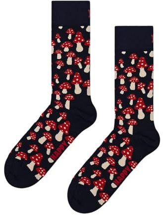Happy Socks Unisex Mushroom Socken, Mehrfarbig, 36-40
