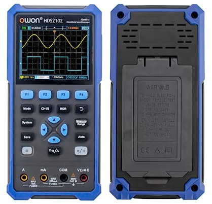 OWON HDS2202 2CH Handheld Digital Oscilloscope Multimeter True RMS 200MHz 250MSa/s USB Type C 3.5inch 8 bits Tool