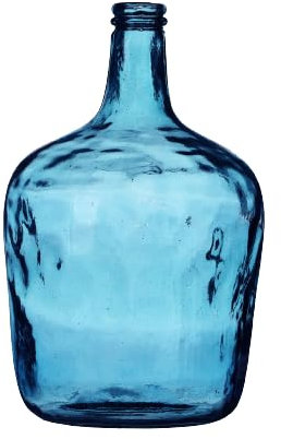 NATURAL LIVING Vase Dame Jeanne 10L Saphir en Verre Recycle D24,5CM X H40CM
