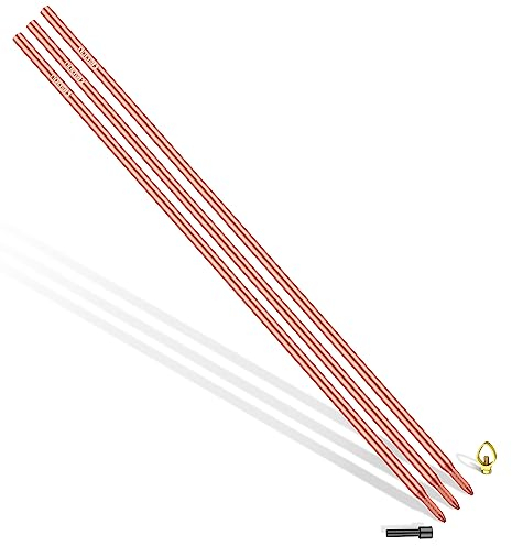 Nucraft Tiefenerder Erder Erdung Staberder Ø20mm Kohlenstoffstahl,0.2MM Rotkupfer Beschichtung mit Klemme SET 1M 3M 4M Zusammensetzung (SET 3M Ø20 3x1000mm)